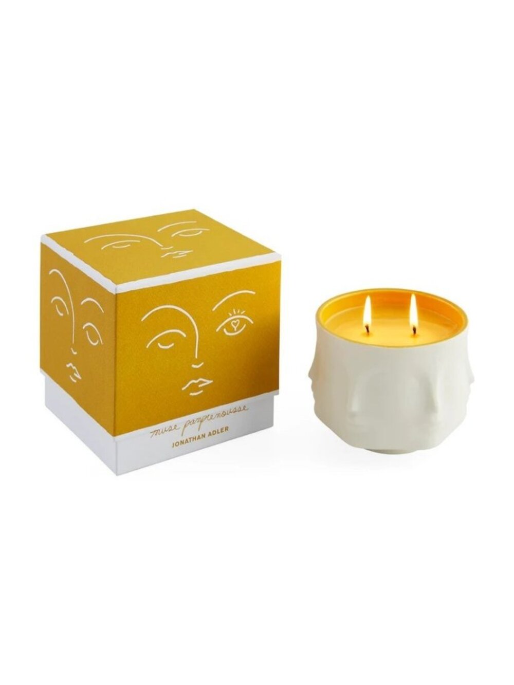Jonathan Adler Muse Couleur Pamplemousse Candle Yellow Interior 13oz NIB